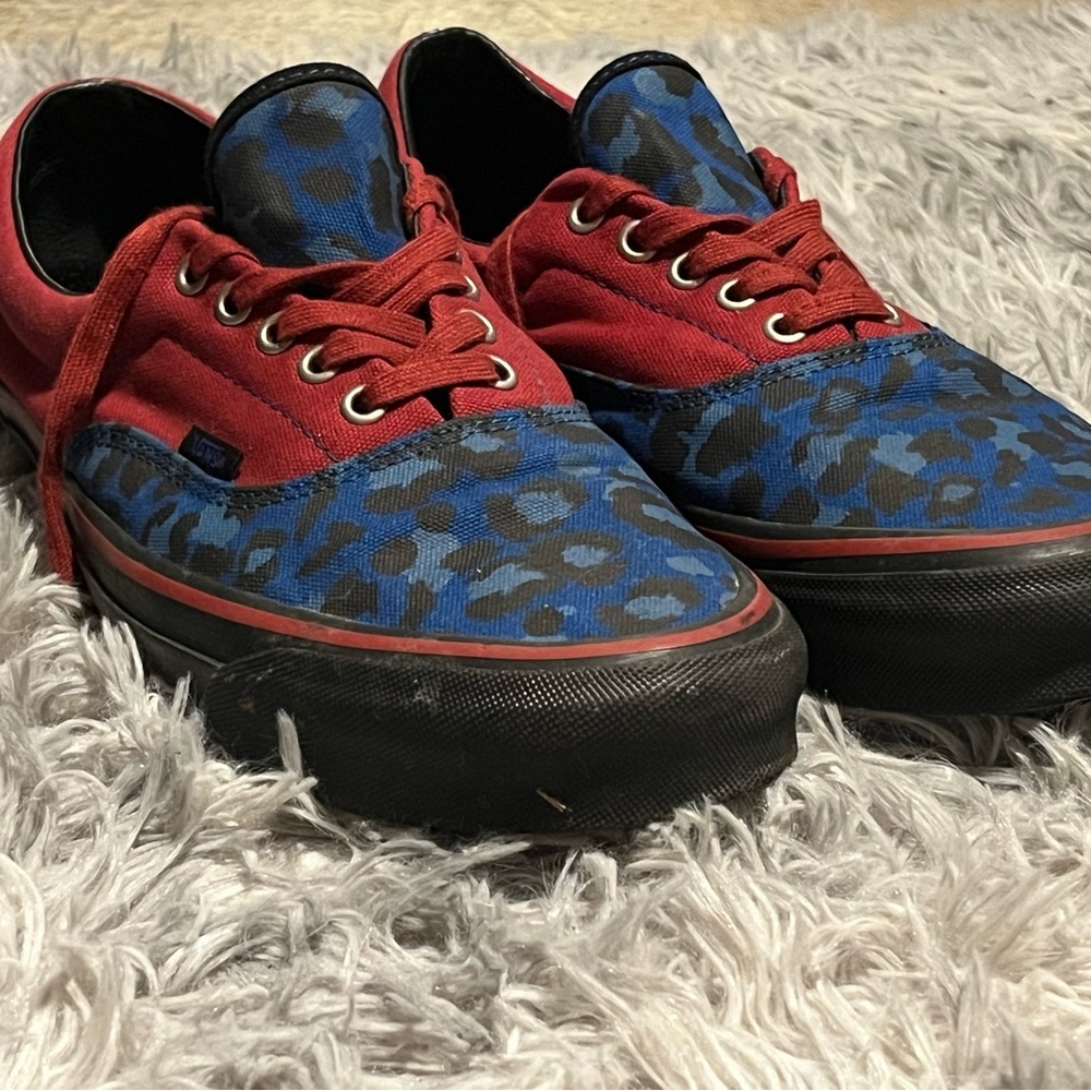 Stray Rats Red and Blue Leopard Print Vans (12)